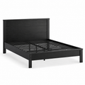 Lit plateforme de style industriel en bois coloris noir mat 140x190 cm