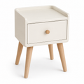 Table de chevet scandinave coloris blanc cassé avec tiroir 38x34x52 cm
