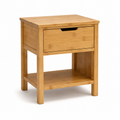 Table de chevet naturelle en bambou avec étagère basse 42x35x50 cm