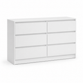 Commode contemporaine coloris blanc mat à six tiroirs 120x42x78 cm