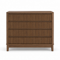 Commode Japandi effet noyer à quatre tiroirs 100x45x85 cm
