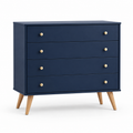 Commode rétro coloris bleu nuit avec pieds compas 100x43x82 cm