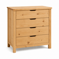 Commode naturelle en pin massif à quatre tiroirs 95x45x88 cm