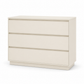 Commode moderne coloris ivoire à trois tiroirs larges 110x45x79 cm