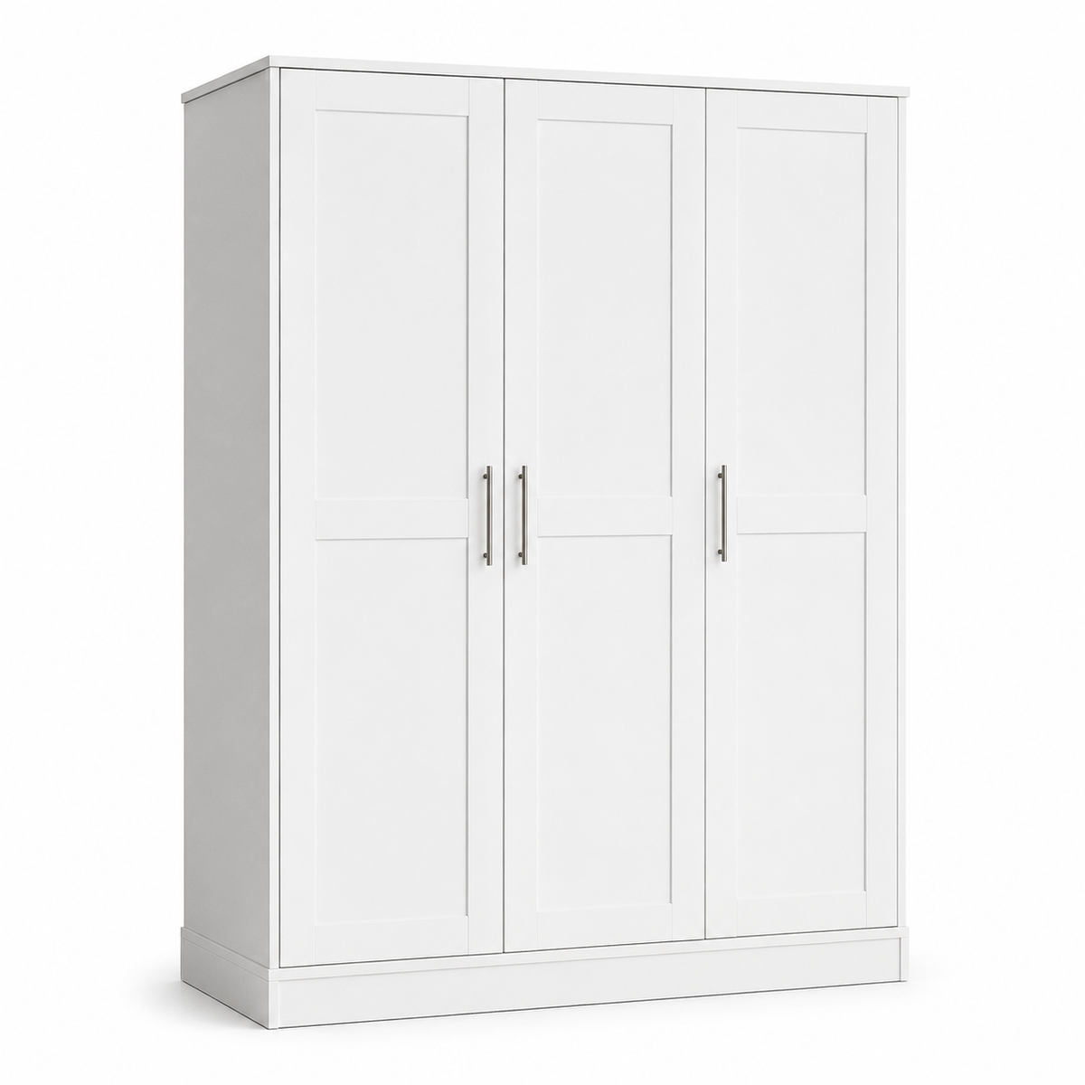 Armoire contemporaine coloris blanc mat à trois portes 150x58x200 cm