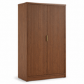Armoire Japandi effet noyer à portes rainurées 120x55x195 cm