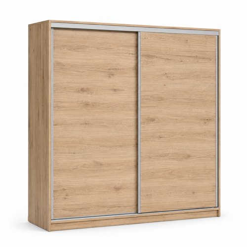 Armoire à portes coulissantes effet chêne naturel 180x62x210 cm