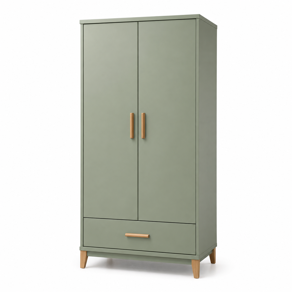 Armoire compacte coloris vert sauge à deux portes 90x52x180 cm