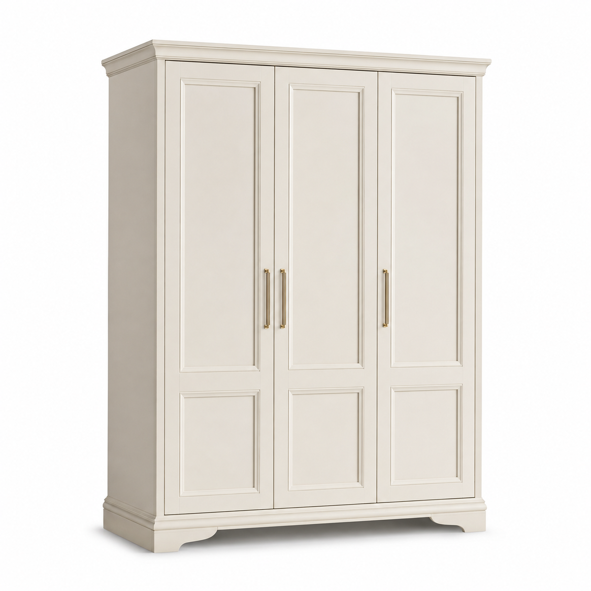 Armoire style hôtel coloris ivoire à trois portes 160x60x205 cm