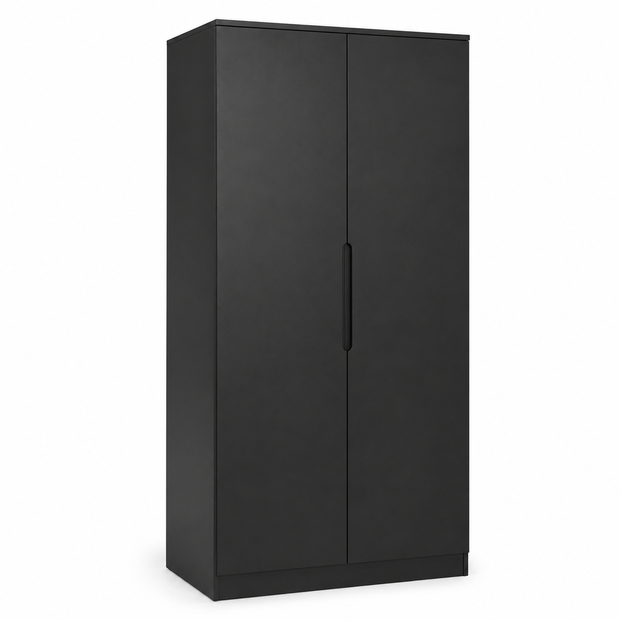 Armoire minimaliste coloris noir mat à deux portes 100x55x190 cm